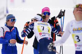 23.03.2024, Meribel, France (FRA): Lina Levet (FRA), BONVIN Favre (FRA), Julie Pierrel (FRA), (l-r)  - French Championships cross-country, relay, Meribel (FRA). www.nordicfocus.com. © Thibaut/NordicFocus. Every downloaded picture is fee-liable.