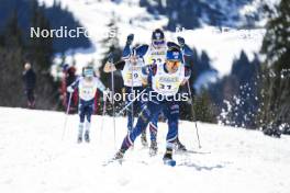 23.03.2024, Meribel, France (FRA): Remi Bourdin (FRA), Gaspard Rousset (FRA), (l-r)  - French Championships cross-country, relay, Meribel (FRA). www.nordicfocus.com. © Thibaut/NordicFocus. Every downloaded picture is fee-liable.