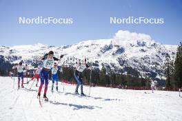 23.03.2024, Meribel, France (FRA): Isaie Taxil (FRA), Timothe Maugain (FRA), Esteban Bizzocchi (FRA), Lilian Jaussaud (FRA), (l-r)  - French Championships cross-country, relay, Meribel (FRA). www.nordicfocus.com. © Thibaut/NordicFocus. Every downloaded picture is fee-liable.