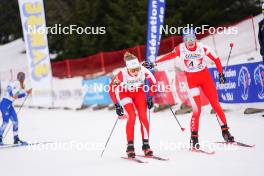 23.03.2024, Meribel, France (FRA): Heidi Convard (FRA), Lucile Coutaz (FRA), (l-r)  - French Championships cross-country, relay, Meribel (FRA). www.nordicfocus.com. © Thibaut/NordicFocus. Every downloaded picture is fee-liable.