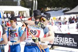 22.03.2024, Meribel, France (FRA): LUIGI Biancolli (FRA), QUENTIN Lespine (FRA), (l-r)  - French Championships cross-country, sprint, Meribel (FRA). www.nordicfocus.com. © Thibaut/NordicFocus. Every downloaded picture is fee-liable.