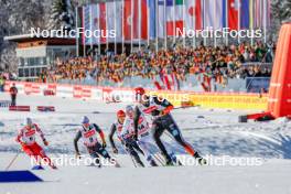 14.01.2024, Oberstdorf, Germany (GER): Martin Fritz (AUT), Manuel Faisst (GER), Terence Weber (GER), Jens Luraas Oftebro (NOR), Julian Schmid (GER), (l-r)  - FIS world cup nordic combined men, compact HS106/7.5km, Oberstdorf (GER). www.nordicfocus.com. © Volk/NordicFocus. Every downloaded picture is fee-liable.