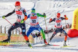 14.01.2024, Oberstdorf, Germany (GER): Tristan Sommerfeldt (GER), Gasper Brecl (SLO), (l-r) - FIS world cup nordic combined men, compact HS106/7.5km, Oberstdorf (GER). www.nordicfocus.com. © Volk/NordicFocus. Every downloaded picture is fee-liable.