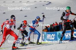 13.01.2024, Oberstdorf, Germany (GER): Paul Walcher (AUT), Johannes Rydzek (GER), Ilkka Herola (FIN), (l-r)  - FIS world cup nordic combined men, individual gundersen HS106/10km, Oberstdorf (GER). www.nordicfocus.com. © Volk/NordicFocus. Every downloaded picture is fee-liable.