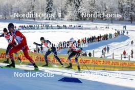 13.01.2024, Oberstdorf, Germany (GER): Aaron Kostner (ITA), Akito Watabe (JPN), (l-r)  - FIS world cup nordic combined men, individual gundersen HS106/10km, Oberstdorf (GER). www.nordicfocus.com. © Volk/NordicFocus. Every downloaded picture is fee-liable.