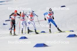 13.01.2024, Oberstdorf, Germany (GER): Terence Weber (GER), Kasper Moen Flatla (NOR), Jens Luraas Oftebro (NOR), Kristjan Ilves (EST), (l-r)  - FIS world cup nordic combined men, individual gundersen HS106/10km, Oberstdorf (GER). www.nordicfocus.com. © Volk/NordicFocus. Every downloaded picture is fee-liable.