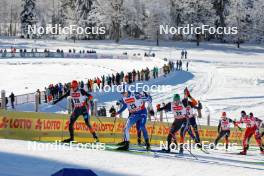 13.01.2024, Oberstdorf, Germany (GER): Johannes Rydzek (GER), Eero Hirvonen (FIN), Wendelin Thannheimer (GER), (l-r)  - FIS world cup nordic combined men, individual gundersen HS106/10km, Oberstdorf (GER). www.nordicfocus.com. © Volk/NordicFocus. Every downloaded picture is fee-liable.