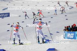 13.01.2024, Oberstdorf, Germany (GER): Espen Andersen (NOR), Simen Tiller (NOR), (l-r)  - FIS world cup nordic combined men, individual gundersen HS106/10km, Oberstdorf (GER). www.nordicfocus.com. © Volk/NordicFocus. Every downloaded picture is fee-liable.