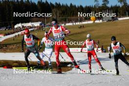 27.01.2024, Schonach, Germany (GER): Johannes Rydzek (GER), Paul Walcher (AUT), Mario Seidl (AUT), Ryota Yamamoto (JPN), (l-r)  - FIS world cup nordic combined men, individual gundersen HS100/10km, Schonach (GER). www.nordicfocus.com. © Volk/NordicFocus. Every downloaded picture is fee-liable.