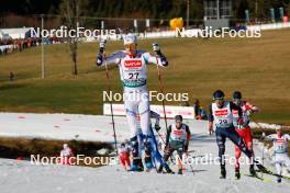 27.01.2024, Schonach, Germany (GER): Simen Tiller (NOR), Aaron Kostner (ITA), (l-r)  - FIS world cup nordic combined men, individual gundersen HS100/10km, Schonach (GER). www.nordicfocus.com. © Volk/NordicFocus. Every downloaded picture is fee-liable.