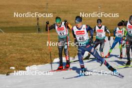 27.01.2024, Schonach, Germany (GER): Fabian Riessle (GER), Antoine Gerard (FRA), Kodai Kimura (JPN), (l-r)  - FIS world cup nordic combined men, individual gundersen HS100/10km, Schonach (GER). www.nordicfocus.com. © Volk/NordicFocus. Every downloaded picture is fee-liable.