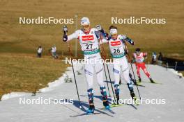 27.01.2024, Schonach, Germany (GER): Simen Tiller (NOR), Kasper Moen Flatla (NOR), (l-r)  - FIS world cup nordic combined men, individual gundersen HS100/10km, Schonach (GER). www.nordicfocus.com. © Volk/NordicFocus. Every downloaded picture is fee-liable.