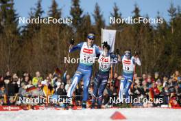 28.01.2024, Schonach, Germany (GER): Otto Niittykoski (FIN), Marco Heinis (FRA), Eero Hirvonen (FIN), (l-r)  - FIS world cup nordic combined men, individual gundersen HS100/10km, Schonach (GER). www.nordicfocus.com. © Volk/NordicFocus. Every downloaded picture is fee-liable.
