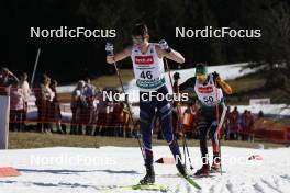 28.01.2024, Schonach, Germany (GER): Matteo Baud (FRA), Fabian Riessle (GER), (l-r)  - FIS world cup nordic combined men, individual gundersen HS100/10km, Schonach (GER). www.nordicfocus.com. © Volk/NordicFocus. Every downloaded picture is fee-liable.