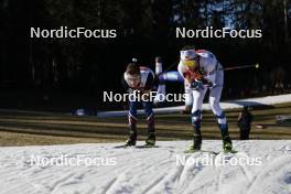 28.01.2024, Schonach, Germany (GER): Laurent Muhlethaler (FRA), Espen Andersen (NOR), (l-r)  - FIS world cup nordic combined men, individual gundersen HS100/10km, Schonach (GER). www.nordicfocus.com. © Volk/NordicFocus. Every downloaded picture is fee-liable.