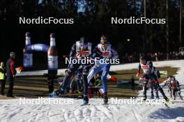 28.01.2024, Schonach, Germany (GER): Raffaele Buzzi (ITA), Wille Karhumaa (FIN), (l-r)  - FIS world cup nordic combined men, individual gundersen HS100/10km, Schonach (GER). www.nordicfocus.com. © Volk/NordicFocus. Every downloaded picture is fee-liable.