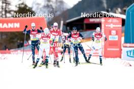 02.02.2024, Seefeld, Austria (AUT): Marco Heinis (AUT), Iacopo Bortolas (ITA), Kasper Moen Flatla (NOR), (l-r)  - FIS world cup nordic combined men, individual gundersen HS109/7.5km, Seefeld (AUT). www.nordicfocus.com. © Modica/NordicFocus. Every downloaded picture is fee-liable.
