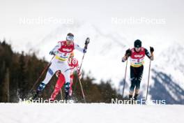 02.02.2024, Seefeld, Austria (AUT): Joergen Graabak (NOR), Franz-Josef Rehrl (AUT), Ryota Yamamoto (JPN), (l-r)  - FIS world cup nordic combined men, individual gundersen HS109/7.5km, Seefeld (AUT). www.nordicfocus.com. © Modica/NordicFocus. Every downloaded picture is fee-liable.