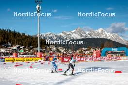 03.02.2024, Seefeld, Austria (AUT): Ilkka Herola (FIN), Johannes Rydzek (GER), (l-r)  - FIS world cup nordic combined men, individual gundersen HS109/10km, Seefeld (AUT). www.nordicfocus.com. © Modica/NordicFocus. Every downloaded picture is fee-liable.