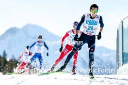 03.02.2024, Seefeld, Austria (AUT): Aaron Kostner (ITA) - FIS world cup nordic combined men, individual gundersen HS109/10km, Seefeld (AUT). www.nordicfocus.com. © Modica/NordicFocus. Every downloaded picture is fee-liable.