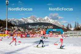 03.02.2024, Seefeld, Austria (AUT): Franz-Josef Rehrl (AUT), Ryota Yamamoto (JPN), Mario Seidl (AUT), (l-r)  - FIS world cup nordic combined men, individual gundersen HS109/10km, Seefeld (AUT). www.nordicfocus.com. © Modica/NordicFocus. Every downloaded picture is fee-liable.
