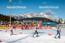 03.02.2024, Seefeld, Austria (AUT): Martin Fritz (AUT), Terence Weber (GER), Matteo Baud (FRA), (l-r)  - FIS world cup nordic combined men, individual gundersen HS109/10km, Seefeld (AUT). www.nordicfocus.com. © Modica/NordicFocus. Every downloaded picture is fee-liable.
