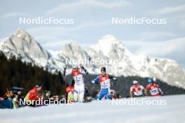 04.02.2024, Seefeld, Austria (AUT): Joergen Graabak (NOR), Kristjan Ilves (EST), (l-r)  - FIS world cup nordic combined men, individual gundersen HS109/12.5km, Seefeld (AUT). www.nordicfocus.com. © Modica/NordicFocus. Every downloaded picture is fee-liable.