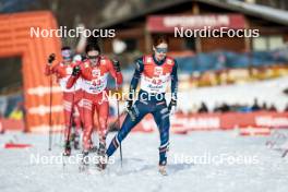 04.02.2024, Seefeld, Austria (AUT): Stephen Schumann (USA), Mael Tyrode (FRA), (l-r)  - FIS world cup nordic combined men, individual gundersen HS109/12.5km, Seefeld (AUT). www.nordicfocus.com. © Modica/NordicFocus. Every downloaded picture is fee-liable.