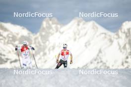 04.02.2024, Seefeld, Austria (AUT): Joergen Graabak (NOR), Manuel Faisst (GERR), (l-r)  - FIS world cup nordic combined men, individual gundersen HS109/12.5km, Seefeld (AUT). www.nordicfocus.com. © Modica/NordicFocus. Every downloaded picture is fee-liable.