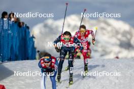 04.02.2024, Seefeld, Austria (AUT): Aaron Kostner (ITA), Manuel Einkemmer (AUT), (l-r)  - FIS world cup nordic combined men, individual gundersen HS109/12.5km, Seefeld (AUT). www.nordicfocus.com. © Modica/NordicFocus. Every downloaded picture is fee-liable.
