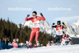04.02.2024, Seefeld, Austria (AUT): Stephen Schumann (USA), Sora Yachi (JPN), (l-r)  - FIS world cup nordic combined men, individual gundersen HS109/12.5km, Seefeld (AUT). www.nordicfocus.com. © Modica/NordicFocus. Every downloaded picture is fee-liable.