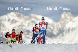 04.02.2024, Seefeld, Austria (AUT): Aaron Kostner (ITA), Otto Niittykoski (FIN), (l-r)  - FIS world cup nordic combined men, individual gundersen HS109/12.5km, Seefeld (AUT). www.nordicfocus.com. © Modica/NordicFocus. Every downloaded picture is fee-liable.