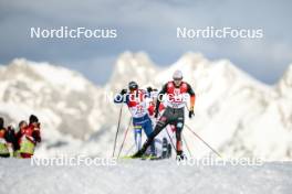04.02.2024, Seefeld, Austria (AUT): Ilkka Herola (FIN), Vinzenz Geiger (GER), (l-r)  - FIS world cup nordic combined men, individual gundersen HS109/12.5km, Seefeld (AUT). www.nordicfocus.com. © Modica/NordicFocus. Every downloaded picture is fee-liable.