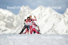 04.02.2024, Seefeld, Austria (AUT): Johannes Rydzek (GER), Franz-Josef Rehrl (AUT), (l-r)  - FIS world cup nordic combined men, individual gundersen HS109/12.5km, Seefeld (AUT). www.nordicfocus.com. © Modica/NordicFocus. Every downloaded picture is fee-liable.