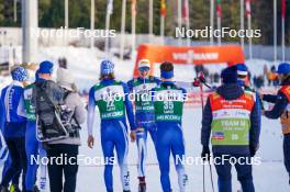03.03.2024, Lahti, Finland (FIN): Perttu Reponen (FIN), Leevi Mutru (FIN), Otto Niittykoski (FIN), Valtteri Holopainen (FIN), (l-r)  - FIS world cup nordic combined men, individual gundersen HS130/10km, Lahti (FIN). www.nordicfocus.com. © Thibaut/NordicFocus. Every downloaded picture is fee-liable.