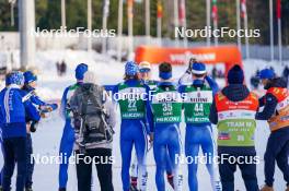 03.03.2024, Lahti, Finland (FIN): Perttu Reponen (FIN), Leevi Mutru (FIN), Otto Niittykoski (FIN), Valtteri Holopainen (FIN), (l-r)  - FIS world cup nordic combined men, individual gundersen HS130/10km, Lahti (FIN). www.nordicfocus.com. © Thibaut/NordicFocus. Every downloaded picture is fee-liable.