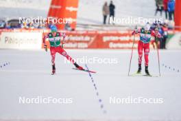 03.03.2024, Lahti, Finland (FIN): Stefan Rettenegger (AUT), Johannes Lamparter (AUT), (l-r)  - FIS world cup nordic combined men, individual gundersen HS130/10km, Lahti (FIN). www.nordicfocus.com. © Thibaut/NordicFocus. Every downloaded picture is fee-liable.