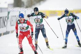 02.03.2024, Lahti, Finland (FIN): Kodai Kimura (JPN), Oleksandr Shumbarets (UKR), (l-r)  - FIS world cup nordic combined men, team sprint HS130/2x7.5km, Lahti (FIN). www.nordicfocus.com. © Thibaut/NordicFocus. Every downloaded picture is fee-liable.