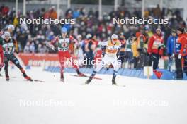 02.03.2024, Lahti, Finland (FIN): Manuel Faisst (GER), Stefan Rettenegger (AUT), Jens Luraas Oftebro (NOR), (l-r)  - FIS world cup nordic combined men, team sprint HS130/2x7.5km, Lahti (FIN). www.nordicfocus.com. © Thibaut/NordicFocus. Every downloaded picture is fee-liable.