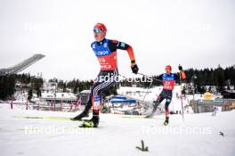 10.03.2024, Oslo, Norway (NOR): Julian Schmid (GER), Terence Weber (GER), (l-r)  - FIS world cup nordic combined men, individual gundersen HS134/10km, Oslo (NOR). www.nordicfocus.com. © Thibaut/NordicFocus. Every downloaded picture is fee-liable.