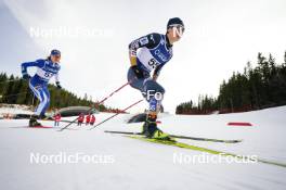 17.03.2024, Trondheim, Norway (NOR): Wille Karhumaa (FIN), Kodai Kimura (JPN), (l-r)  - FIS world cup nordic combined men, individual gundersen HS138/10km, Trondheim (NOR). www.nordicfocus.com. © Thibaut/NordicFocus. Every downloaded picture is fee-liable.