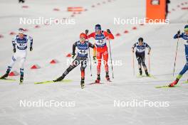 17.03.2024, Trondheim, Norway (NOR): Andreas Skoglund (NOR), Tristan Sommerfeldt (GER), Stephen Schumann (USA), (l-r)  - FIS world cup nordic combined men, individual gundersen HS138/10km, Trondheim (NOR). www.nordicfocus.com. © Thibaut/NordicFocus. Every downloaded picture is fee-liable.