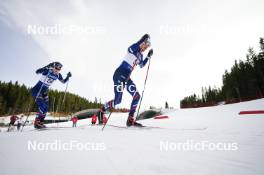17.03.2024, Trondheim, Norway (NOR): Gael Blondeau (FRA), Mael Tyrode (FRA), (l-r)  - FIS world cup nordic combined men, individual gundersen HS138/10km, Trondheim (NOR). www.nordicfocus.com. © Thibaut/NordicFocus. Every downloaded picture is fee-liable.