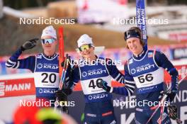 17.03.2024, Trondheim, Norway (NOR): Marco Heinis (FRA), Antoine Gerard (FRA), Gael Blondeau (FRA), (l-r)  - FIS world cup nordic combined men, individual gundersen HS138/10km, Trondheim (NOR). www.nordicfocus.com. © Thibaut/NordicFocus. Every downloaded picture is fee-liable.