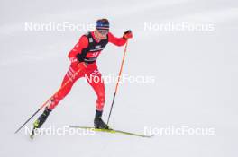 16.03.2024, Trondheim, Norway (NOR): Niklas Malacinski (USA) - FIS world cup nordic combined men, mixed team HS100/4x5km, Trondheim (NOR). www.nordicfocus.com. © Thibaut/NordicFocus. Every downloaded picture is fee-liable.