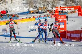 13.01.2024, Oberstdorf, Germany (GER): Jenny Nowak (GER), Lena Brocard (FRA), Nathalie Armbruster (GER), (l-r)  - FIS world cup nordic combined women, individual gundersen HS106/5km, Oberstdorf (GER). www.nordicfocus.com. © Volk/NordicFocus. Every downloaded picture is fee-liable.