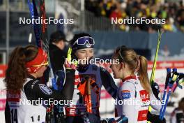 13.01.2024, Oberstdorf, Germany (GER): Nathalie Armbruster (GER), Lena Brocard (FRA), Ida Marie Hagen (NOR), (l-r)  - FIS world cup nordic combined women, individual gundersen HS106/5km, Oberstdorf (GER). www.nordicfocus.com. © Volk/NordicFocus. Every downloaded picture is fee-liable.