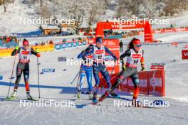 13.01.2024, Oberstdorf, Germany (GER): Jenny Nowak (GER), Lena Brocard (FRA), Nathalie Armbruster (GER), (l-r)  - FIS world cup nordic combined women, individual gundersen HS106/5km, Oberstdorf (GER). www.nordicfocus.com. © Volk/NordicFocus. Every downloaded picture is fee-liable.