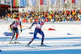 13.01.2024, Oberstdorf, Germany (GER): Jenny Nowak (GER), Lena Brocard (FRA), (l-r)  - FIS world cup nordic combined women, individual gundersen HS106/5km, Oberstdorf (GER). www.nordicfocus.com. © Volk/NordicFocus. Every downloaded picture is fee-liable.