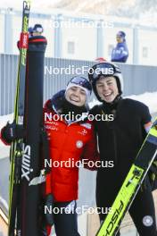 14.01.2024, Oberstdorf, Germany (GER): Marte Leinan Lund (NOR), Mari Leinand Lund (NOR), (l-r), (l-r)  - FIS world cup nordic combined women, compact HS106/5km, Oberstdorf (GER). www.nordicfocus.com. © Volk/NordicFocus. Every downloaded picture is fee-liable.